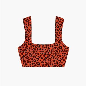 NWT Mara Hoffman animal print bikini top